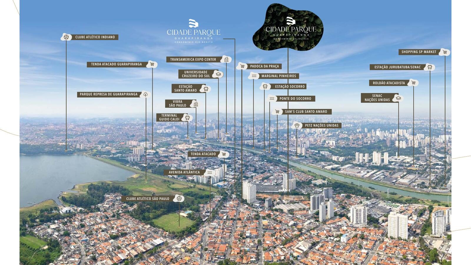 Mapa de localização do Cidade Parque Atlântica