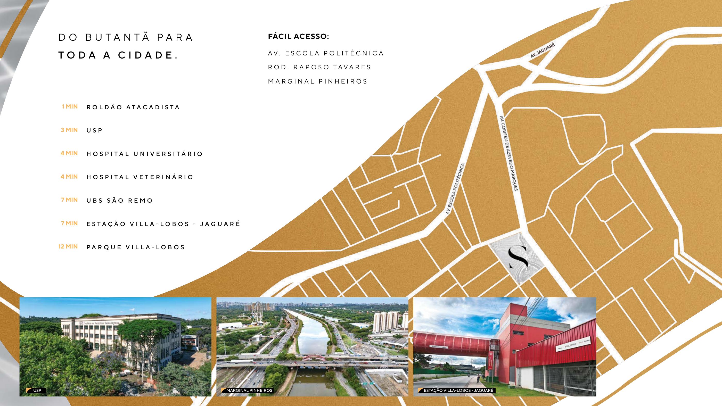 Mapa de localização do Singular Butantã