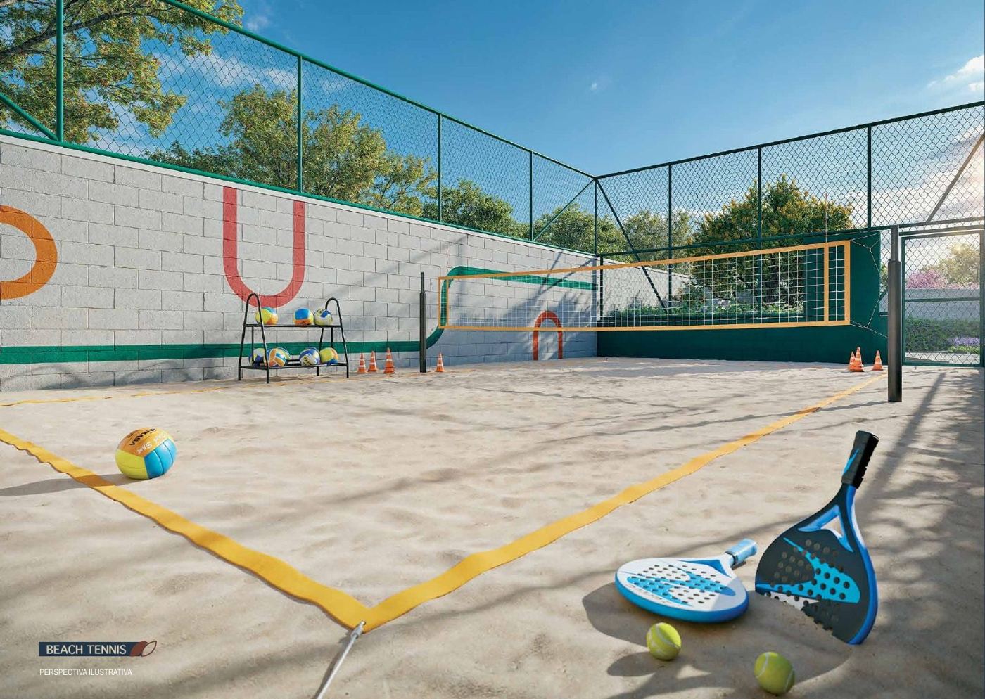 Quadra de beach tennis do Parque das Perdizes